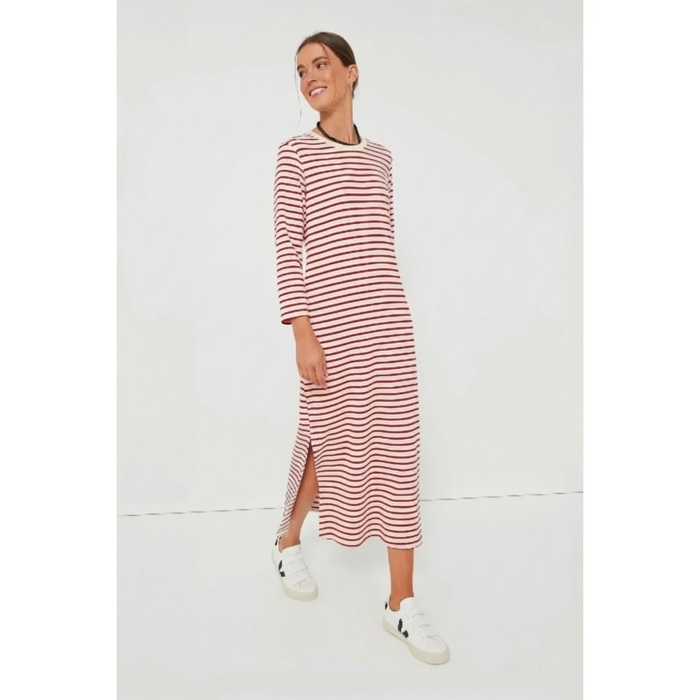 Tuckernuck x Pomander Place | Gio Maxi Dress XL Red Cream Striped Long Sleeve